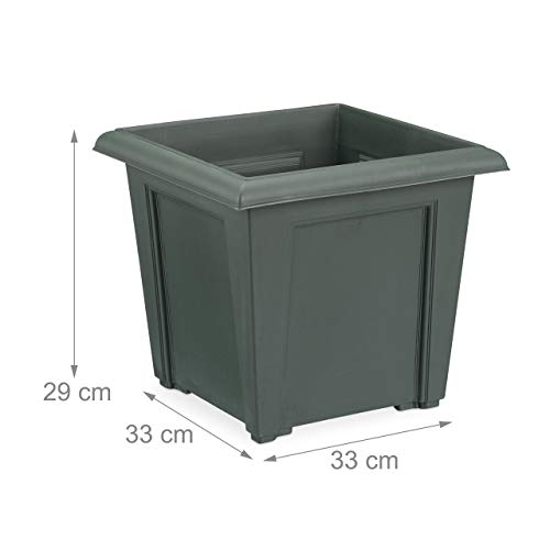 Relaxdays 40 x Pflanzkübel, quadratisch, außen u. innen, Kunststoff, Pflanztopf, Füllmenge 5 Liter Erde, Blumenkübel… – Bild 5