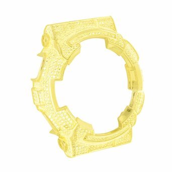 G Shock Watch Bezel GA100 Canary Simulated Diamond Iced Out Gold Finish
