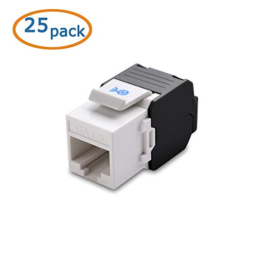 Cable Matters UL Listed 25Pack 180 Degree RJ45 Keystone Jack, Tool