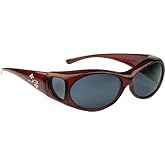 Jonathan Paul® Fitovers Aurora Small Polarized Over Sunglasses ; Claret & Polarvue Gray