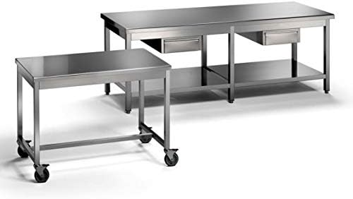 Disset Odiseo SGD01825 Stainless Steel Table, Splashproof Base, 2200 mm x 700 mm x 825 mm