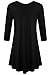 JollieLovin Womens Plus Size 3/4 Sleeve Tunic Tops Loose Fit Casual Swing Basic T Shirt to Wear with Leggings Black