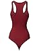 Made by Emma Classic Solid Sleeveless Scoop Neck Bodysuit Burgundy M