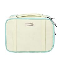 Poooyun-Life-收纳盒 3 Layers Women Makeup Organizers Portable Travel Cosmetic Bags Girl Lipstick Eyelash Brush Case Bathroom Toiletry Wash Supplies,Beige