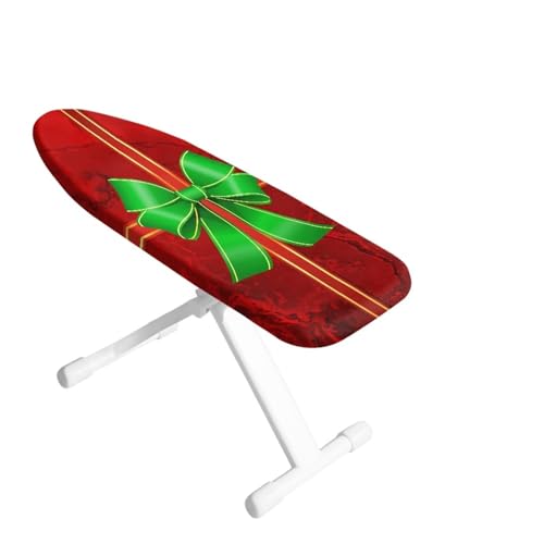 Christmas Bow Ironing Board Cover, Scorch Stain Resistant Ironing Boards Cover for Christmas Decor Dustproof Reflects Heat Fabric Iron Pad Covers for Home