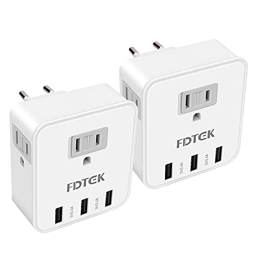 European Travel Plug Adapter, FDTEK US to Europe Power Adapter with 3