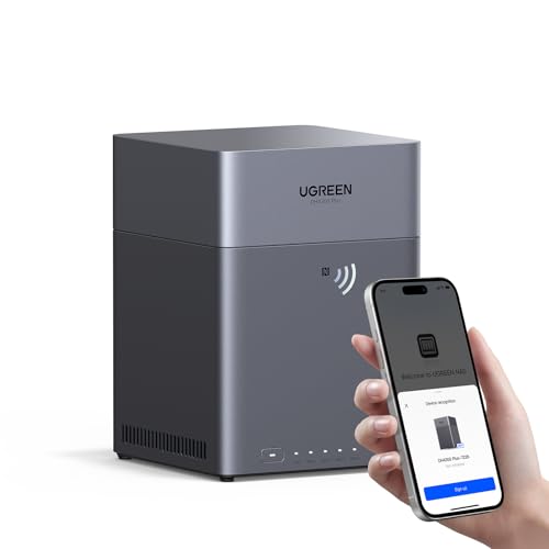 UGREEN NASync DH4300 Plus 4-Bay Desktop NAS, RK3588C SoC, 2.5 GbE LAN Port, 8GB LPDDR4X RAM, NFC One-Touch Connection, AI-Powered Family & Baby Album, Personal Cloud for Home/Office (Diskless) | 2.5 GbE Port, 8GB LPDDR4X RAM, A76+A55 8 Cores SoC, Cloud Backup, Remote Access, NFC, Multi-Device Connectivity (Diskless)