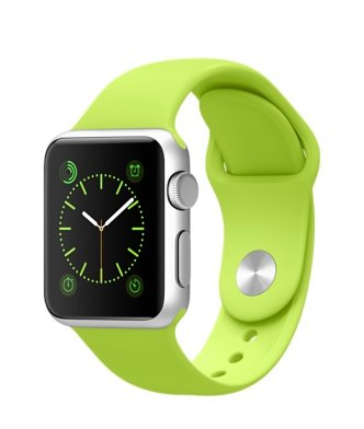 Apple Watch Women's 38mm Aluminum Case & Green Sport Band