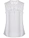 Sherosa Women's Sleeveless Hollow Out Chiffon Plus Size Lace Crochet Top Shirt (3XL, White)