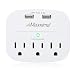 Maxxima 3 Outlet Dual USB Grounded Adaptor Plug 2.4A Port 490 Joules Surge Protector