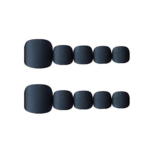 24pcs/set Press On Toenails Black Matte False Toenails Full Cover Short Fake Toe Nails for Women Artificial Toenails Feet Nails Art Tips Glue On Toe Nails