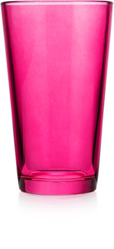 Classic Home Carnival Tumblers Glass Set of Four 17 OZ Assorted (4) Color Highballs Drinkware - Thumbnail 3