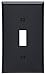 Leviton 1-Gang Toggle Device Switch Wallplate, Standard Size, Thermoplastic Nylon, Device Mount, 80701-E, Black