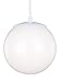 Sea Gull Lighting 6020-15 Hanging Globe One-Light Pendant with Smooth White Glass Diffuser, White Finish