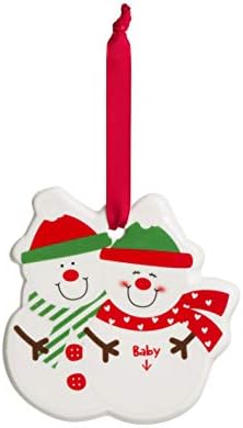 Tiny Ideas Expecting Couple Snowman Keepsake Christmas Tree Ornament, White