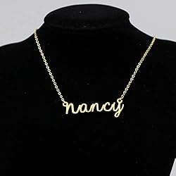 Awegift Personalized Name Necklace 18K Gold Plated
