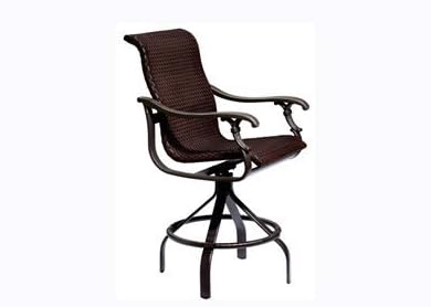 Amazon Com Tropitone Ravello Woven Aluminum Wicker Arm Swivel Patio Bar Stool Kitchen Dining