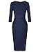 MUXXN Lady 50s Fashion Ruched Neckline Empire Waist Juniors Dress (Blue XL)