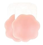 MITALOO Adhesive Silicone Reusable Breast Lift Nipple, Nude, Size 1 Pair Flower