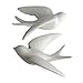 HomArt Smalll White Ceramic Sparrow Figurines. Pair of 2
