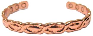 Powerful 6 Magnet XO Copper Magnetic Therapy Cuff Ladies' Bracelet Minimum 2000 Gauss Each Magnet