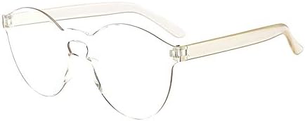 KUDICO Womens Fashion Frameless Eyewear Sunglasses Sale Clearance Transparent Candy Color One-piece Sunglasses