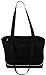 Shoulder Tote Bag with Zipper, Black