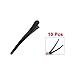 10 Pcs Black Metallic Single Prong Hair Clips Alligator Barrette 3.1