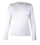 Hot Chillys Women's Peach Solid Crewneck White Medium