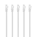 GearIT 5-Pack, Cat 6 Ethernet Cable Cat6 Snagless Patch 2 Feet - Snagless RJ45 Computer LAN Network Cord, White - Compatible with 5 Port Switch POE 5port Gigabit