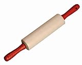 J.K. Adams 7-Inch Maple Bakers Rolling Pin with Red Handles