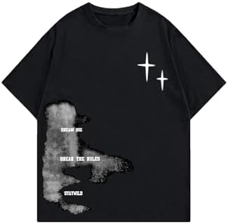 Verdusa Men's Letter Graphic Drop Shoulder T Shirts Casual Round