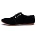 DEARWEN Men's Comfortable Fashion Suede Leather Oxfords Shoes Black US 9.5