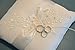 GuiHe Lace Pearl Ivory Satin Flower Wedding Ring Bearer Pillow 8.2Inch x 8.2 Inch for Wedding Decorative