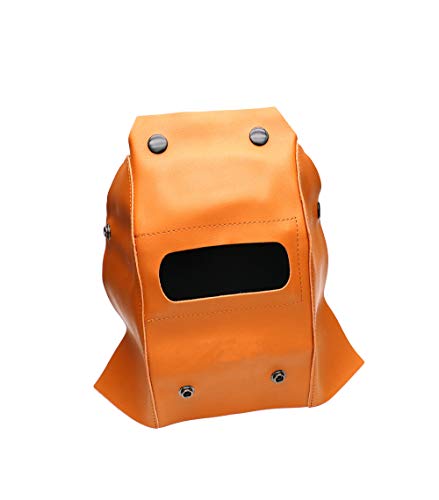 Anmeilexst Leather Foldable Welding Mask, Full Black eye Protection Lens, Flexible and Effective Protection of Eyes and Face. (Brown)