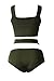 Prograce Women's Sexy Criss Cross High Waisted Bandage 2PCS Bikini Set, 2XL Army Green