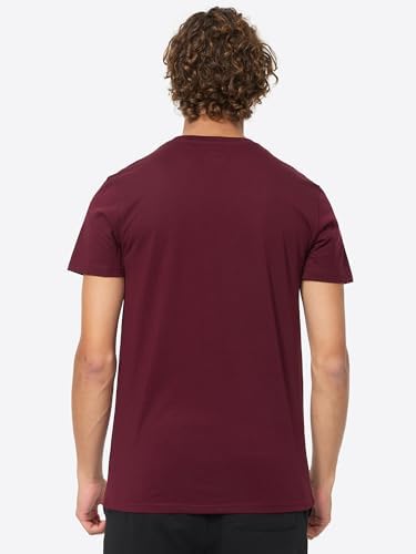 Herren T-Shirt Normale Passform Doppelpack ECCLAW XL, Black/Oxblood