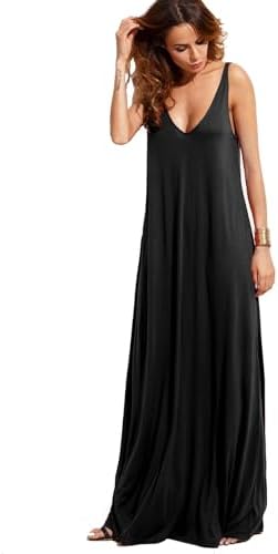 Verdusa Women's Casual Sleeveless Deep V Neck Summer Beach Maxi