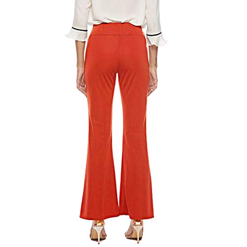 Sunyastor Womens Bootcut Yoga Pants, Fashion Casual Elastic Office Tummy Control Workout Running Bootleg Flare Pants Orange