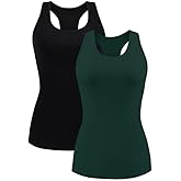 beautyin Women Tank Top with Shelf Bra Racerback Workout Yoga Tops Undershirt