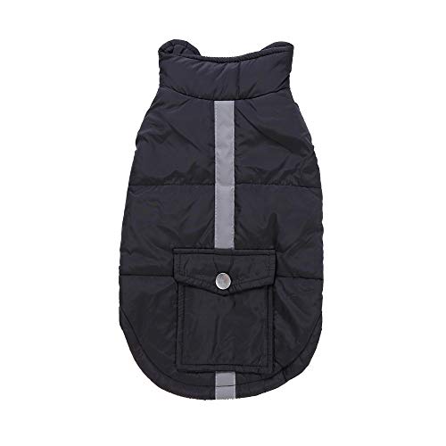Dog Pet jacket Pet Dog Cat Puppy Winter Warm Clothing Reflective Costume Jacket Coat Apparel Coat Panda Small Dogs Pet Garment T Shirt For Small Dog Cat Puppy Rabbit Pig Warm Outfits (Black, M) - Thumbnail 3