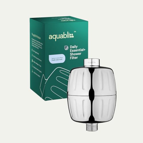 Aquabliss SF500 Daily Essential+ Shower Filter - Chrome | Heavy-duty filtration reduces chlorine, sediment & heavy metals. Built for tougher water. Maintains water pressure.
