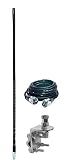 Aries Automotive ARIES 10822 SINGLE 4` FOOT 500 WATT CB RADIO ANTENNA KIT W/MIRROR MOUNT AND COAX (BLACK)