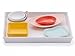 Sugar & Cloth White Melamine Tray and Multicolor Condiment Cups Set, 8 Pieces