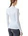TSLA Women's Thermal Long Sleeve Tops, Mock Turtle & Crew Neck Shirts, Fleece Lined Compression Base Layer, Zero White, Medium