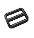 LESCA TEK 30 Pcs 3/4 Inch Black Tri Glide Shoe Buckles Plastic Webbing Adjuster 20mm Triglides Black for Backpack Bag