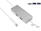 USB Type C Hub, USB Type-C, Thinkcase USB 3.0 Type-C to 2-Ports USB3.0 Hub with USB-C Port, the USB-C Port ONLY Works for 2015 Apple New MacBook