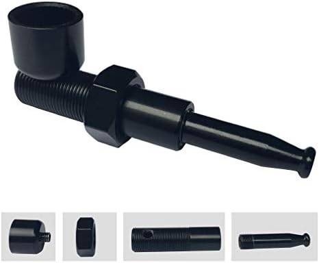 Soeenaper Metal Pipe with Creative Transformation Design Mini & Portable Jamaican Style Screw Pipes for Collection Personalized Gift for Father & Husband & Art Collector (Black)