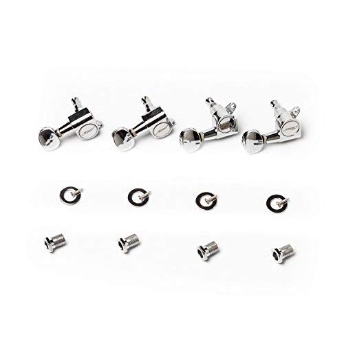 Makanu Ukulele Tuning Pegs 2R2L ukulele tuning machines Chrome Slivery Tuner Guitar Geared 4pcs - Thumbnail 6