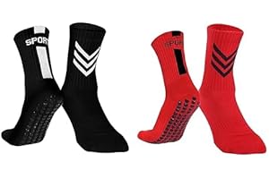 Barrlves 2/4 Pairs Kids Youth Soccer Socks Grip Non Slip Football Baseball Soccer Socks for Boys Girls 6-12 Years Old